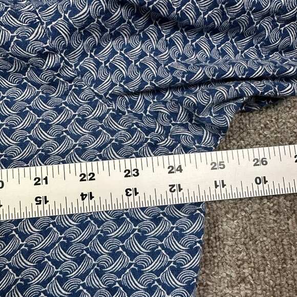 UnTUCKit 100% Linen Waves Print Blue White Button Down Short Sleeve Sz XX-Large - Picture 3 of 5